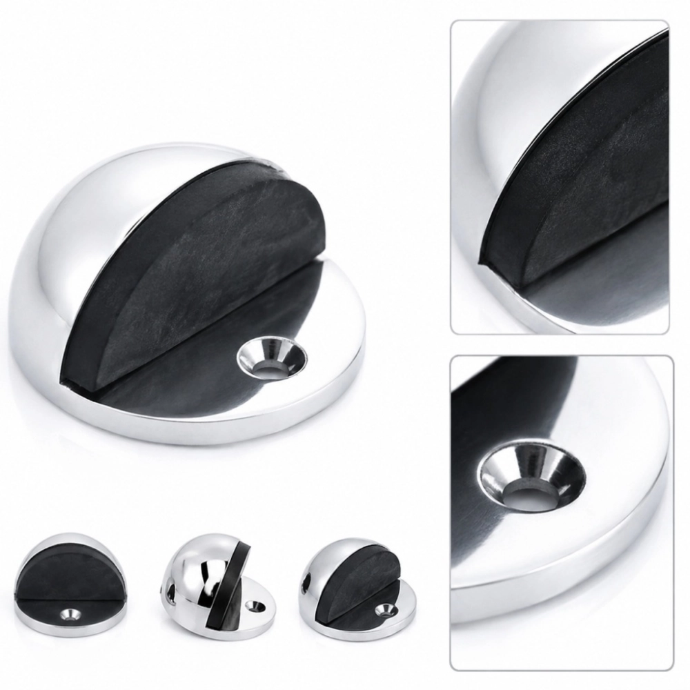 ODBOJNIK DRZWIOWY SFERA 45x25 mm ODBÓJ DO DRZWI OGRANICZNIK STOPER CHROM