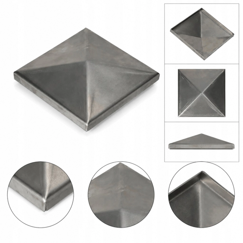 DASZEK METALOWY NA SŁUPEK OGRODZENIOWY 80x80 mm PIRAMIDA METALOWY