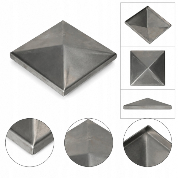 DASZEK METALOWY NA SŁUPEK OGRODZENIOWY 80x80 mm PIRAMIDA METALOWY
