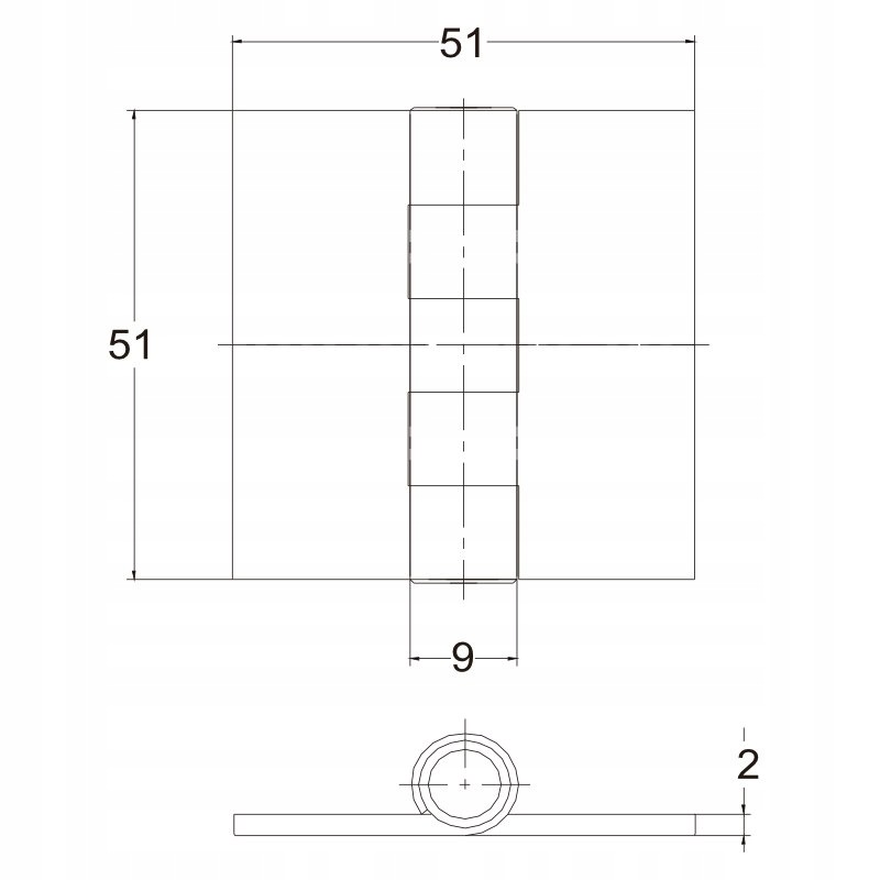 ZAWIAS DO SPAWANIA STALOWY PŁASKI CZARNY 50x50mm BEZ POKRYCIA GALWANICZNEGO