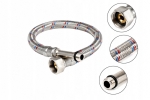 WĄŻ WĘŻYK NIERDZEWNY DO BATERII 3/8 Z DŁUGĄ KOŃCÓWKĄ 80 cm W OPLOCIE