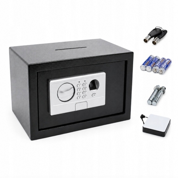 SEJF ELEKTRONICZNY NA ODCISK PALCA 31x20x20 WRZUTNIA KOMPAKTOWY SKRYTKA
