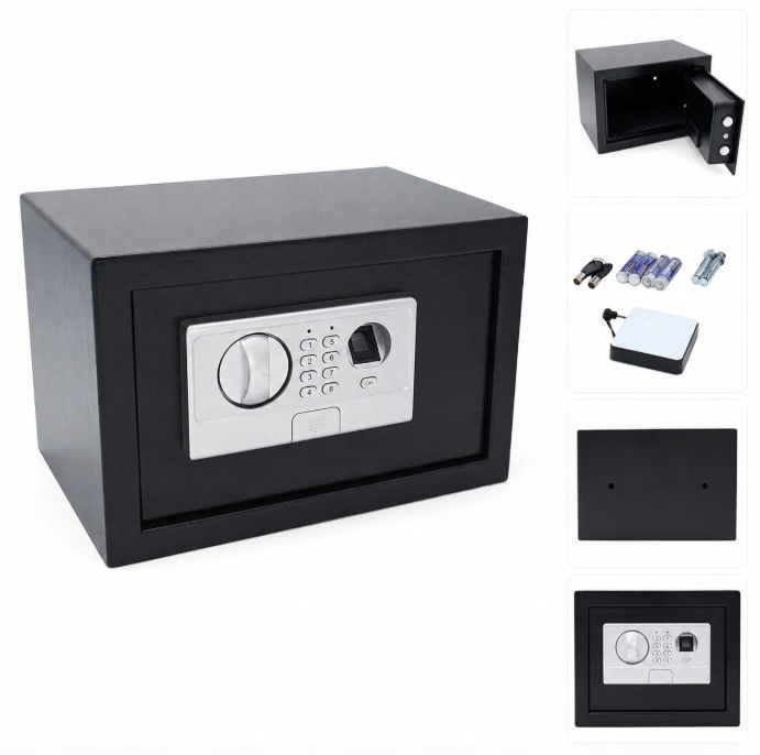 SEJF ELEKTRONICZNY NA ODCISK PALCA UNIWERSALNY 31x20x20 KOMPAKTOWY SKRYTKA