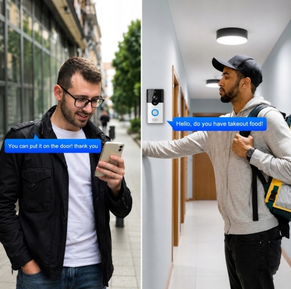 INTELIGENTNY WIDEODOMOFON DZWONEK BEZPRZEWODOWY Z KAMERĄ SMART WIFI PIR
