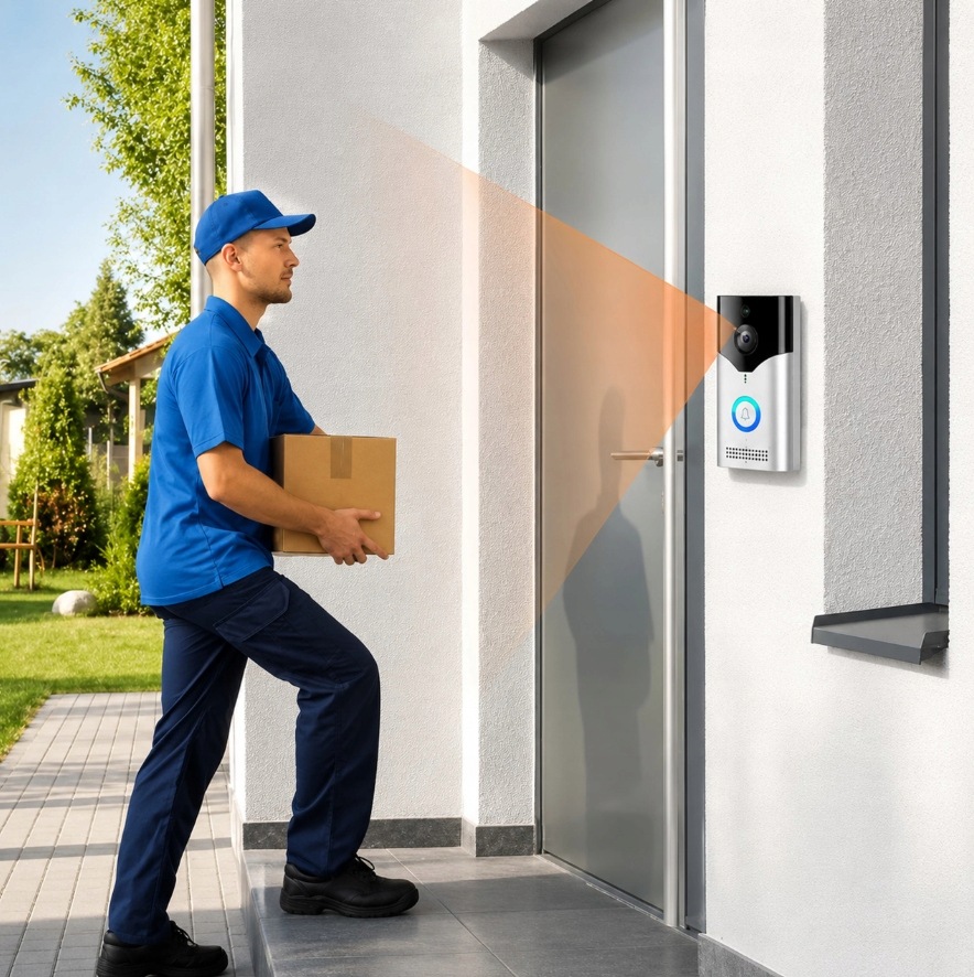 INTELIGENTNY WIDEODOMOFON DZWONEK BEZPRZEWODOWY Z KAMERĄ SMART WIFI PIR