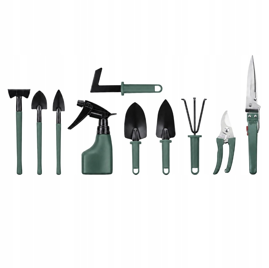 ZESTAW NARZĘDZI OGRODOWYCH W WALIZCE NARZĘDZIA OGRODOWE OGRODNICZE 10EL.