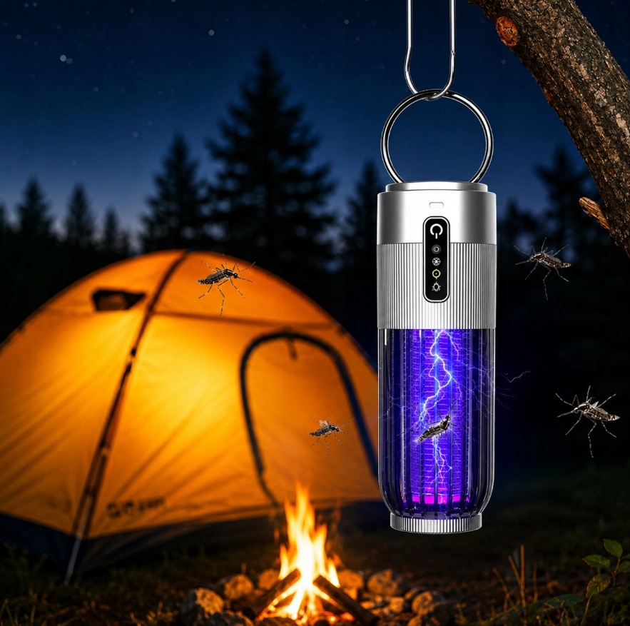 LAMPKA LAMPA OWADOBÓJCZA NA OWADY KOMARY MUCHY WISZĄCA OGRODOWA Z TIMEREM