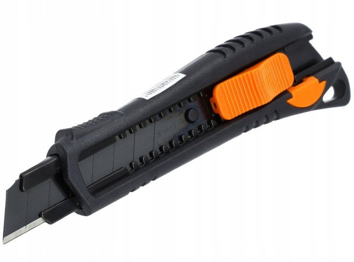NÓŻ Z OSTRZEM ŁAMANYM CZARNY 18 mm CZARNE OSTRZE SK4 NOŻYK DO TAPET