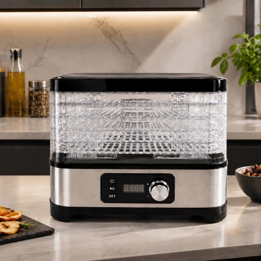 SUSZARKA DO GRZYBÓW OWOCÓW SPOŻYWCZA REGULACJA TEMPERATURY TIMER 500W 6 SIT