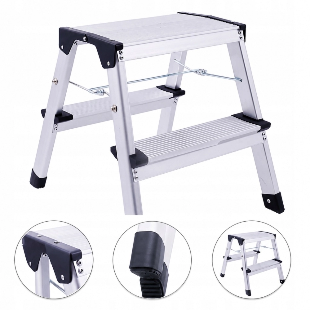 PODEST ROBOCZY ALUMINIOWY SKŁADANY PLATFORMA DRABINA 150 kg 30 cm 1 STOPIEŃ