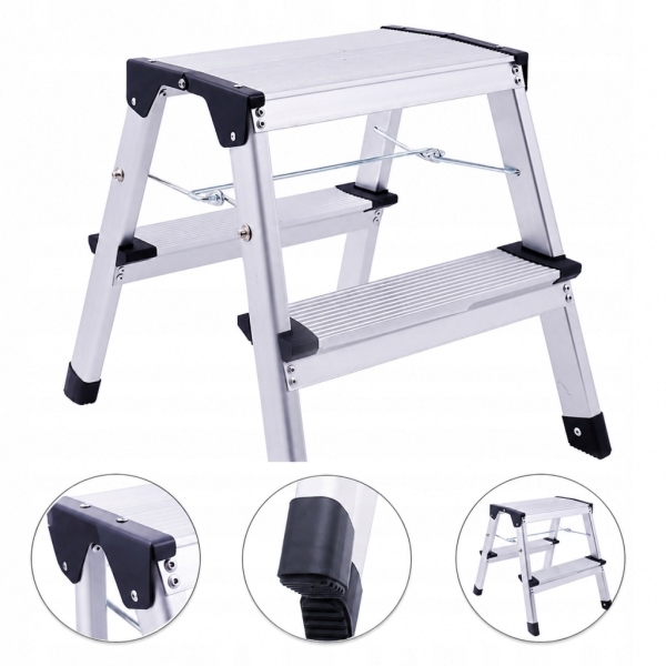 PODEST ROBOCZY ALUMINIOWY SKŁADANY PLATFORMA DRABINA 150 kg 30 cm 1 STOPIEŃ