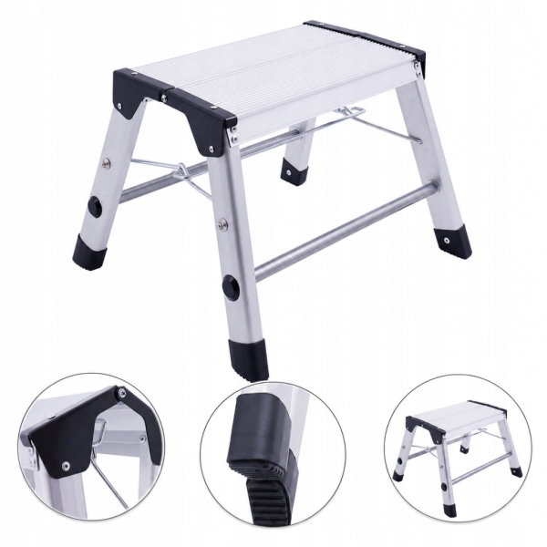 PODEST ROBOCZY ALUMINIOWY SKŁADANY PLATFORMA DRABINA 150 kg 30 cm