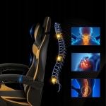 FOTEL GAMINGOWY BIUROWY OBROTOWY KUBEŁKOWY KRZESZŁO Z PODNÓŻKIEM DO 150 KG
