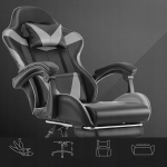 FOTEL GAMINGOWY BIUROWY OBROTOWY KUBEŁKOWY KRZESZŁO Z PODNÓŻKIEM DO 150 KG
