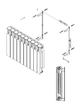 WIESZAK DO GRZEJNIKA ALUMINIOWEGO H 500 mm GRZEJNIKOWY PODWÓJNY