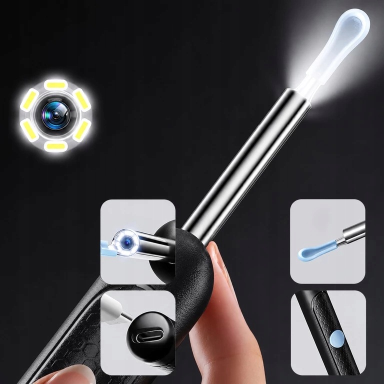 OTOSKOP KAMERA DO CZYSZCZENIA USZU USUWANIA WOSKOWINY SMART HD ENDOSKOP