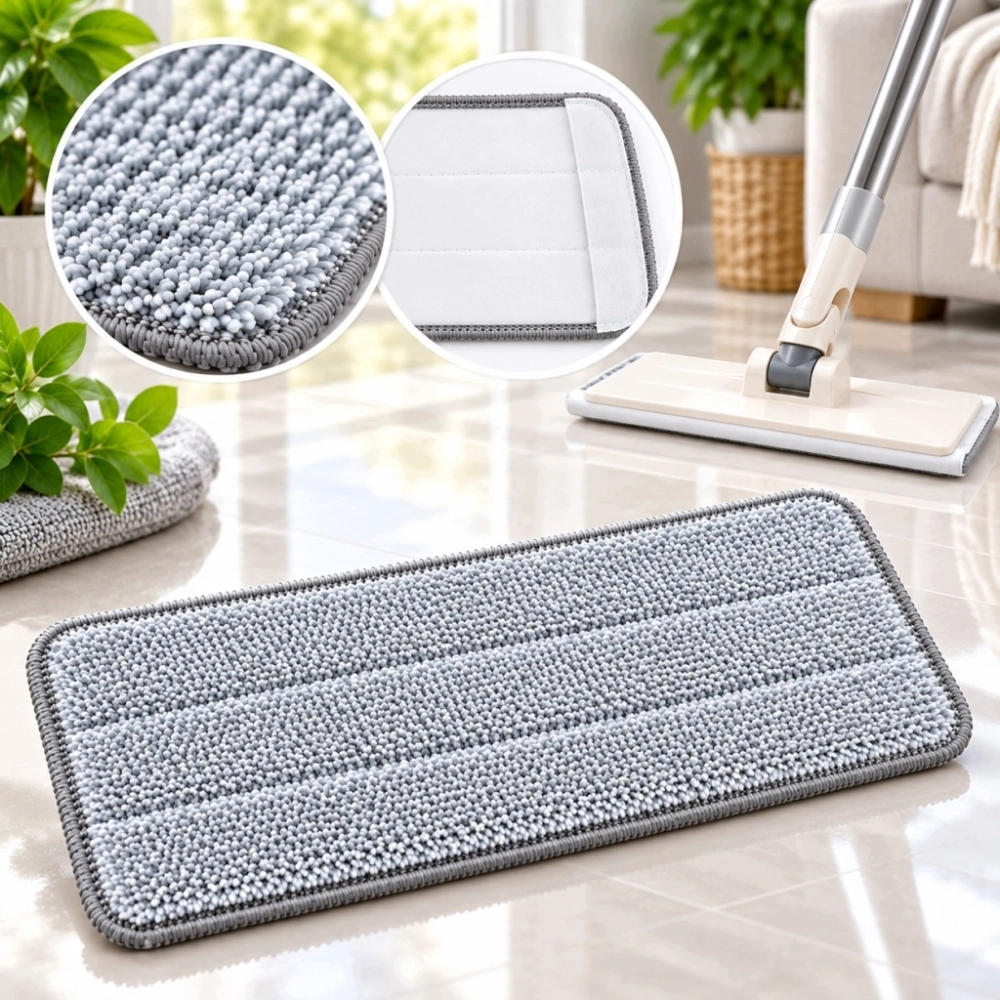 WKŁAD ZAPAS MOPA Z RZEPEM 32x12 cm MIKROFIBRA UNIWERSALNY NIE RYSUJE