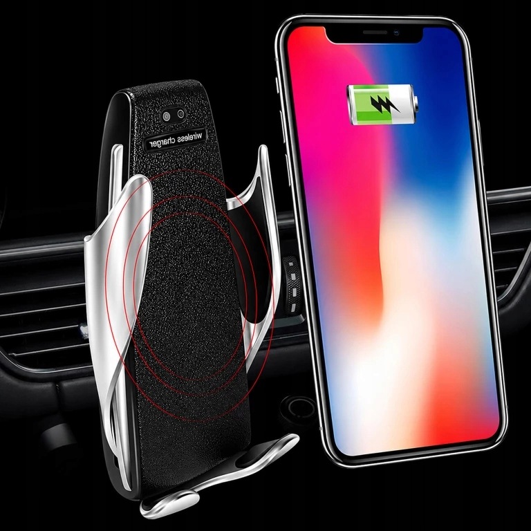 UCHWYT NA TELEFON GRAWITACYJNY ŁADOWARKA INDUKCYJNA DO KRATKI NAWIEWU 10W