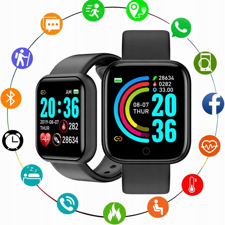 SMARTWATCH OPASKA SPORTOWA ZEGAREK DAMSKI MĘSKI PULS BLUETOOTH SMS SEN
