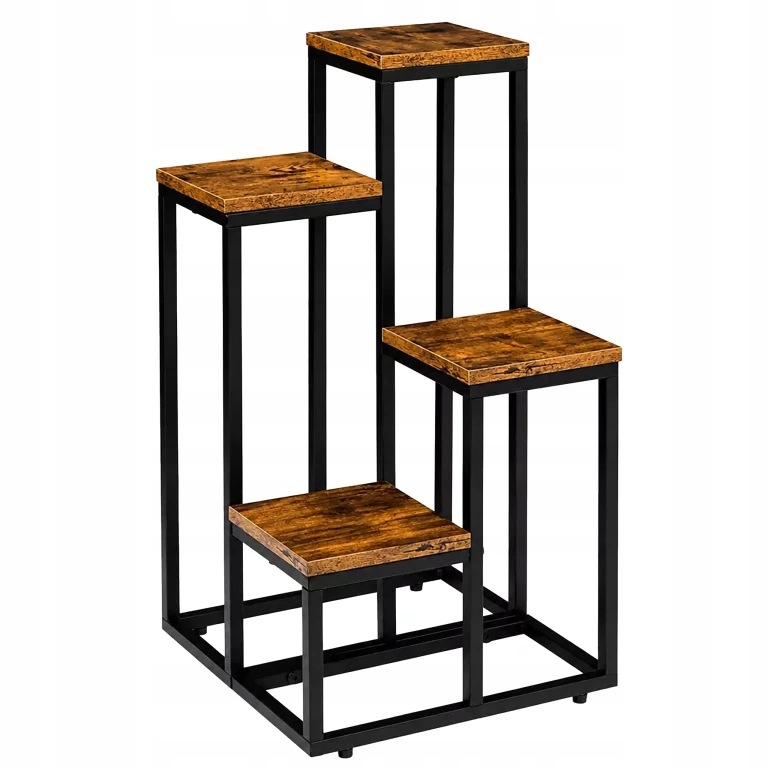 KWIETNIK STOJĄCY STOJAK NA KWIATY KWIATKI ROŚLINY METALOWY 4 POZIOMOWY 68CM