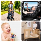 ZABAWKA SENSORYCZNA GRYZAK GRZECHOTKA POPIT DLA NIEMOWLĄT DO WÓZKA AUTA 4W1