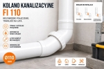 KOLANO KANALIZACYJNE UNIWERSALNE DO RUR FI 110 PLASTIKOWE REGULOWANE BIAŁE