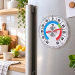 TERMOMETR KWADRATOWY 90 mm PRZYKLEJANY NA SZYBĘ PRZYSSAWKA DOKŁADNY