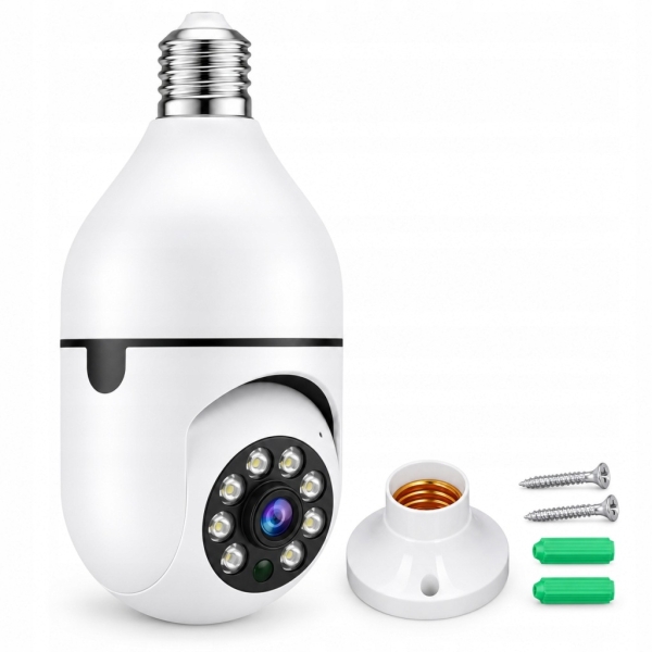 KAMERA IP BEZPRZEWODOWA WIFI ŻARÓWKA E27 30W DO MONITORINGU DOMU NIANIA
