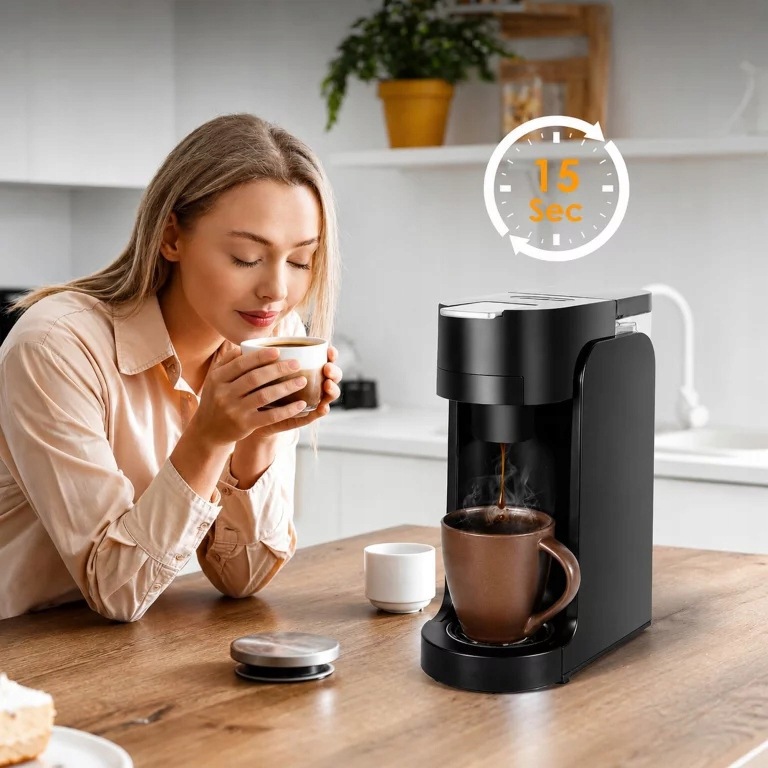 EKSPRES DO KAWY KAPSUŁKOWY NA KAPSUŁKI 1450W DOMOWY KUCHENNY 3,5 BAR CZARNY