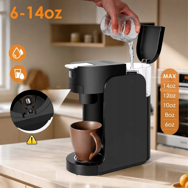 EKSPRES DO KAWY KAPSUŁKOWY NA KAPSUŁKI 1450W DOMOWY KUCHENNY 3,5 BAR CZARNY