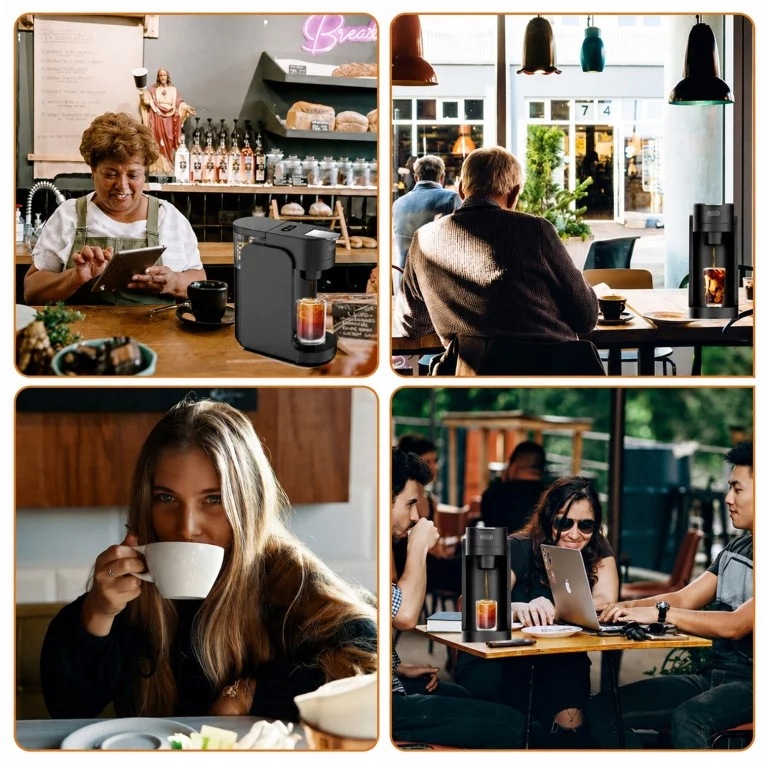 EKSPRES DO KAWY KAPSUŁKOWY NA KAPSUŁKI 1450W DOMOWY KUCHENNY 3,5 BAR CZARNY