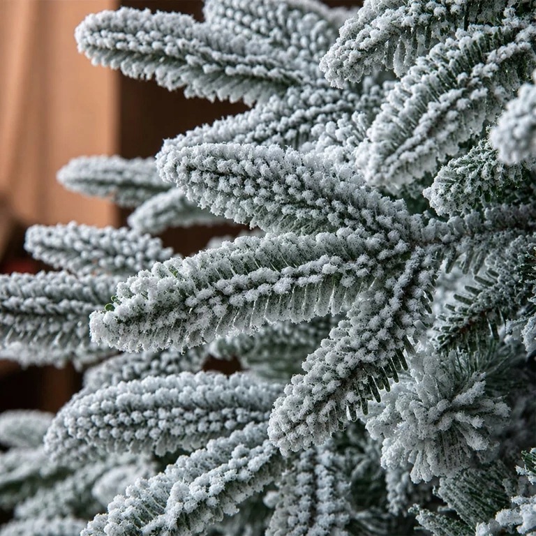 CHOINKA MOCNO OŚNIEŻONA SZTUCZNA ŚWIERK GĘSTA ŻYWA STOJAK 220CM PREMIUM