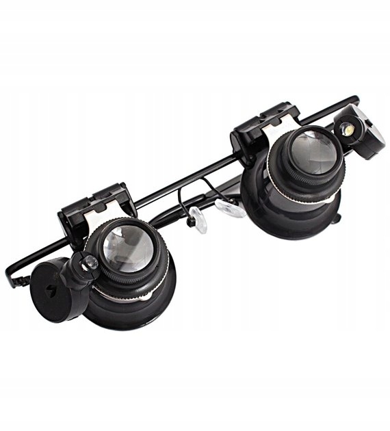 LUPA OKULARY ZEGARMISTRZOWSKIE 20X LED DO PRECYZYJNYCH PRAC NAPRAW