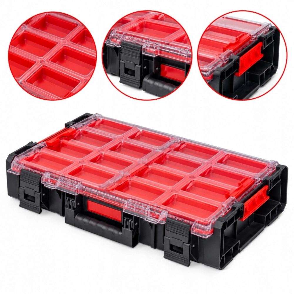 ORGANIZER NARZĘDZIOWY QBRICK ONE XL 12 KUBEŁKÓW SZCZELNY MODUŁOWY