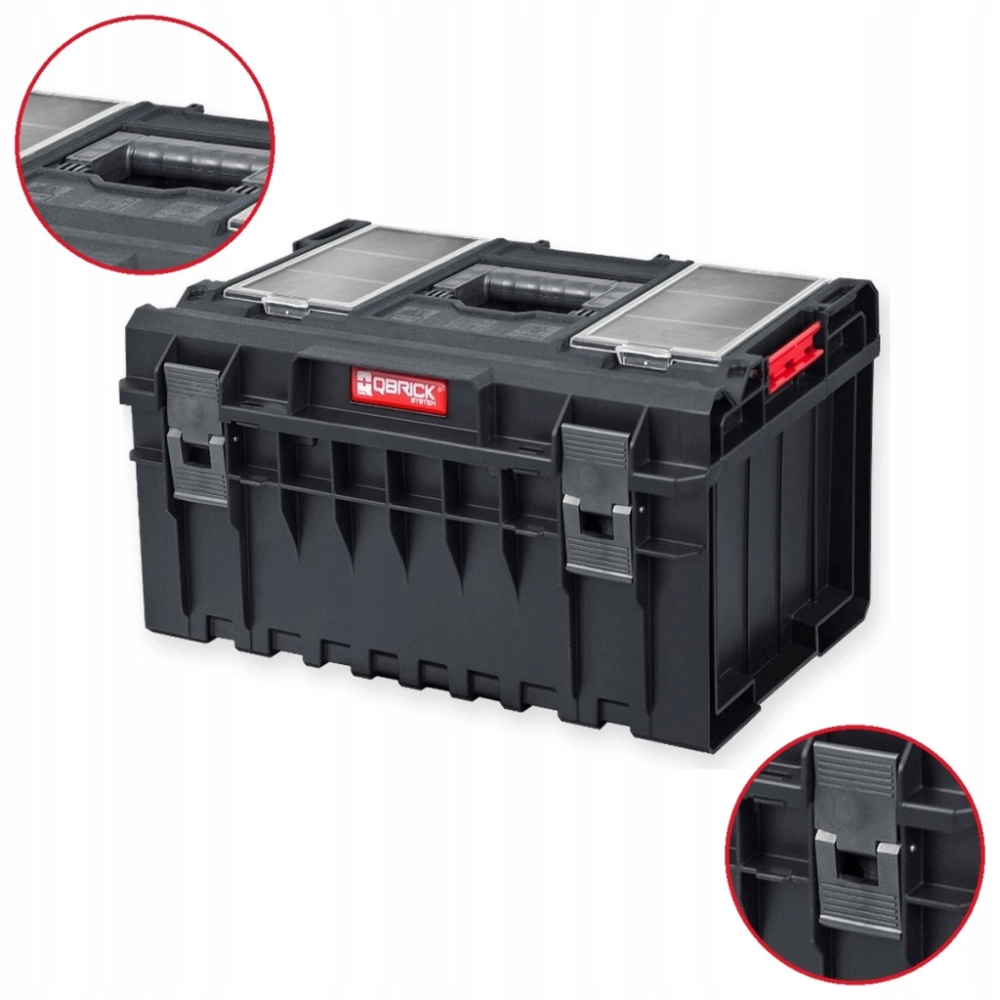 SKRZYNKA NARZĘDZIOWA QBRICK ONE 450 PROFI 52 L ORGANIZERY W POKRYWIE
