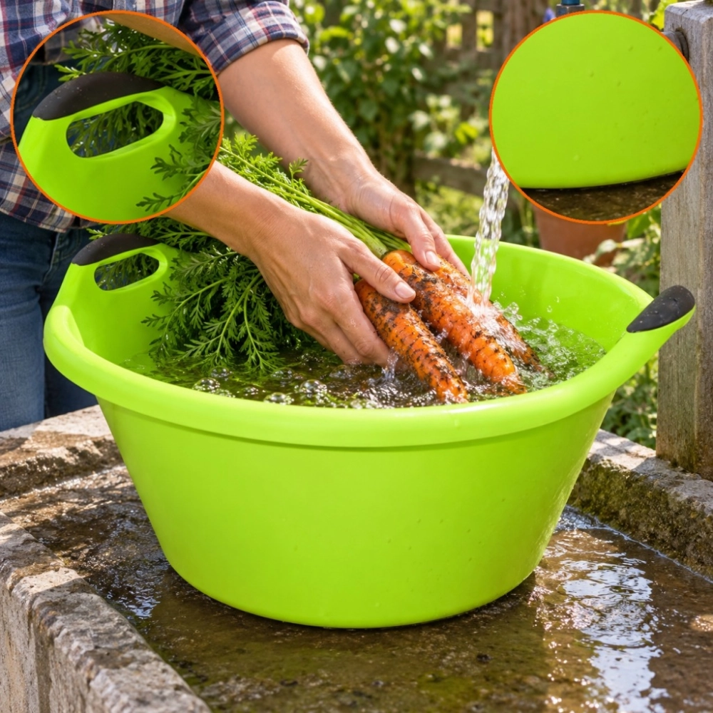 MISKA PLASTIKOWA 15 L 440 MM Z UCHWYTAMI DO PRANIA SPRZĄTANIA AGD