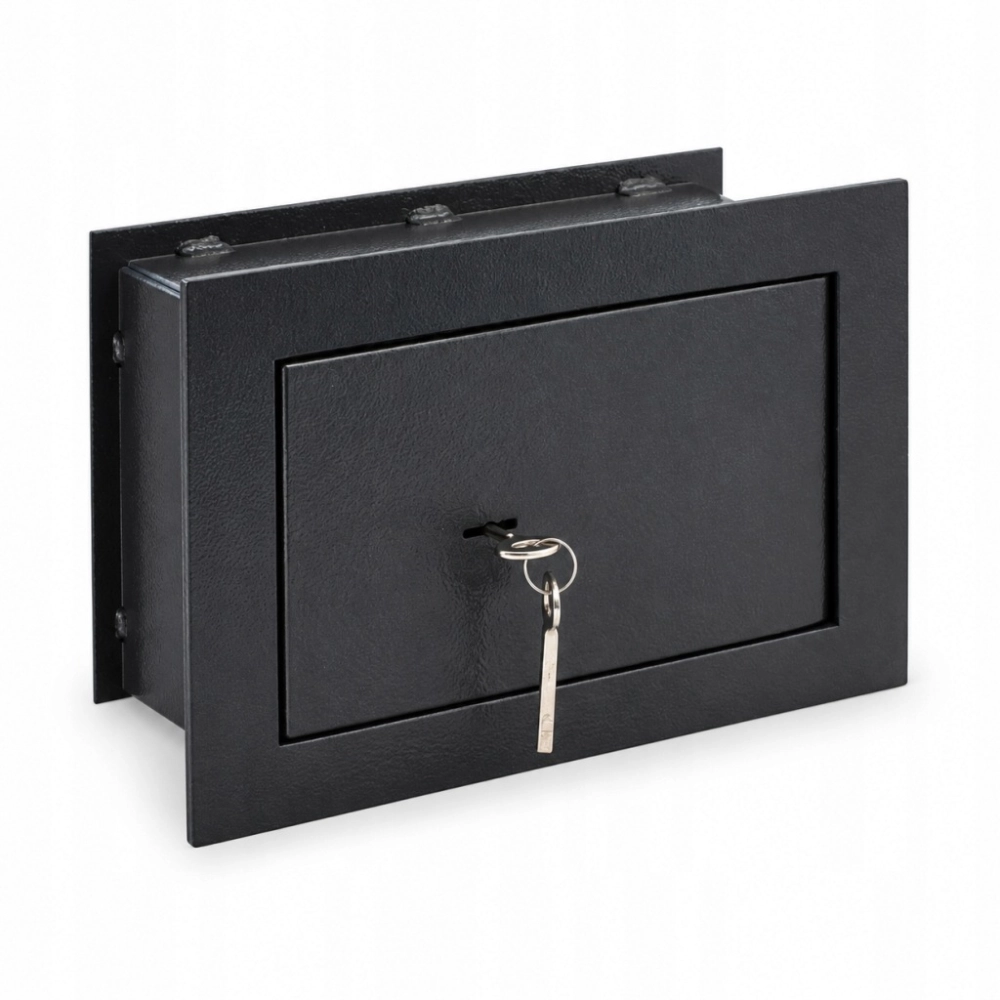 SEJF ŚCIENNY DO WMUROWANIA 30X20X15 CM STALOWY MECHANICZNY NA KLUCZ