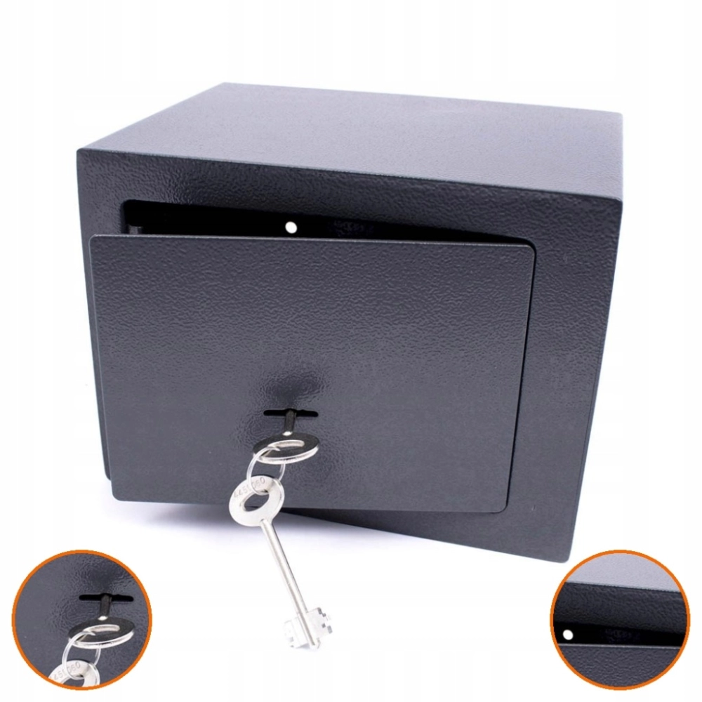 SEJF MECHANICZNY 35X25X25 CM STALOWY ZAMEK NA KLUCZ DO DOMU BIURA