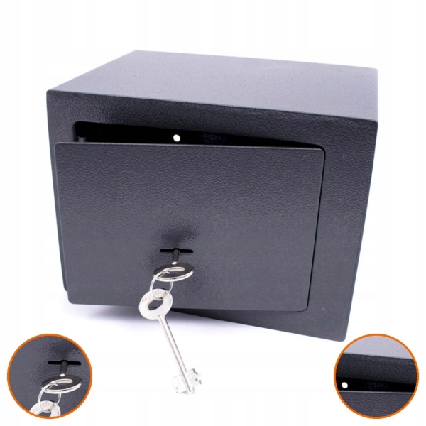 SEJF MECHANICZNY 35X25X25 CM STALOWY ZAMEK NA KLUCZ DO DOMU BIURA