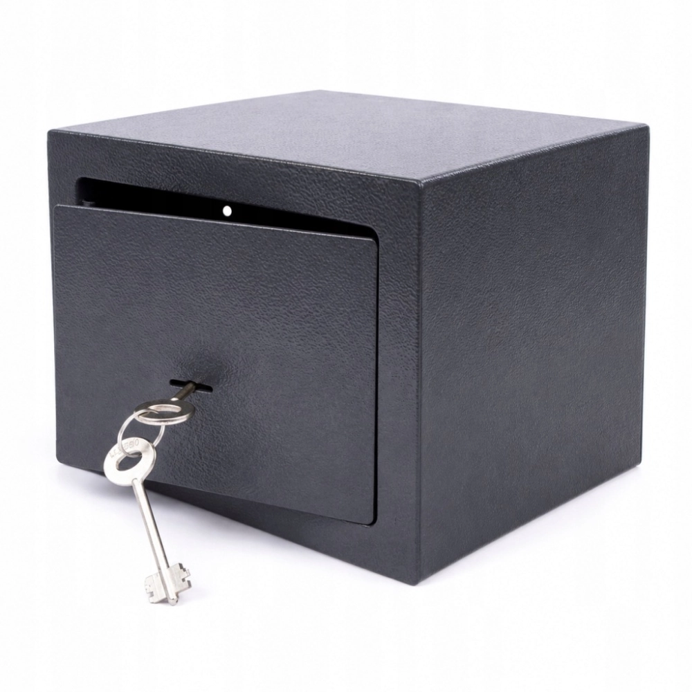 SEJF MECHANICZNY 35X25X25 CM STALOWY ZAMEK NA KLUCZ DO DOMU BIURA