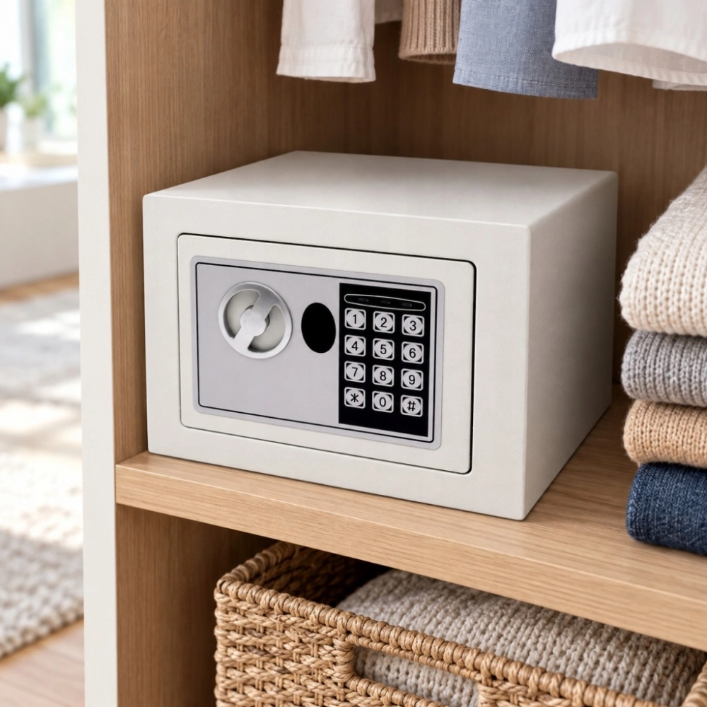 SEJF ELEKTRONICZNY STALOWY NA KOD KLUCZE AWARYJNE DO DOMU BIURA