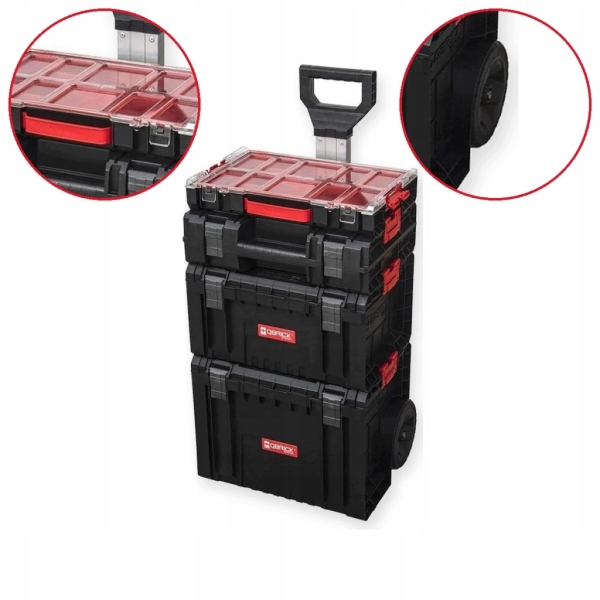 ZESTAW SKRZYŃ NARZĘDZIOWYCH QBRICK PRO CART 3 ORGANIZER WÓZEK NA KOŁACH