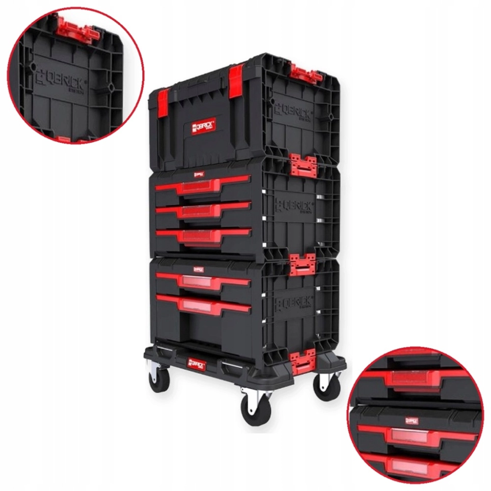 ZESTAW SKRZYNEK NARZĘDZIOWYCH QBRICK PRO SET2 3W1 TOOLBOX SZUFLADY