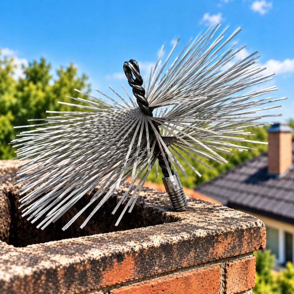 SZCZOTKA KOMINOWA KWADRATOWA 200 mm GWINT M12 DO CZYSZCZENIA KOMINA WYCIOR