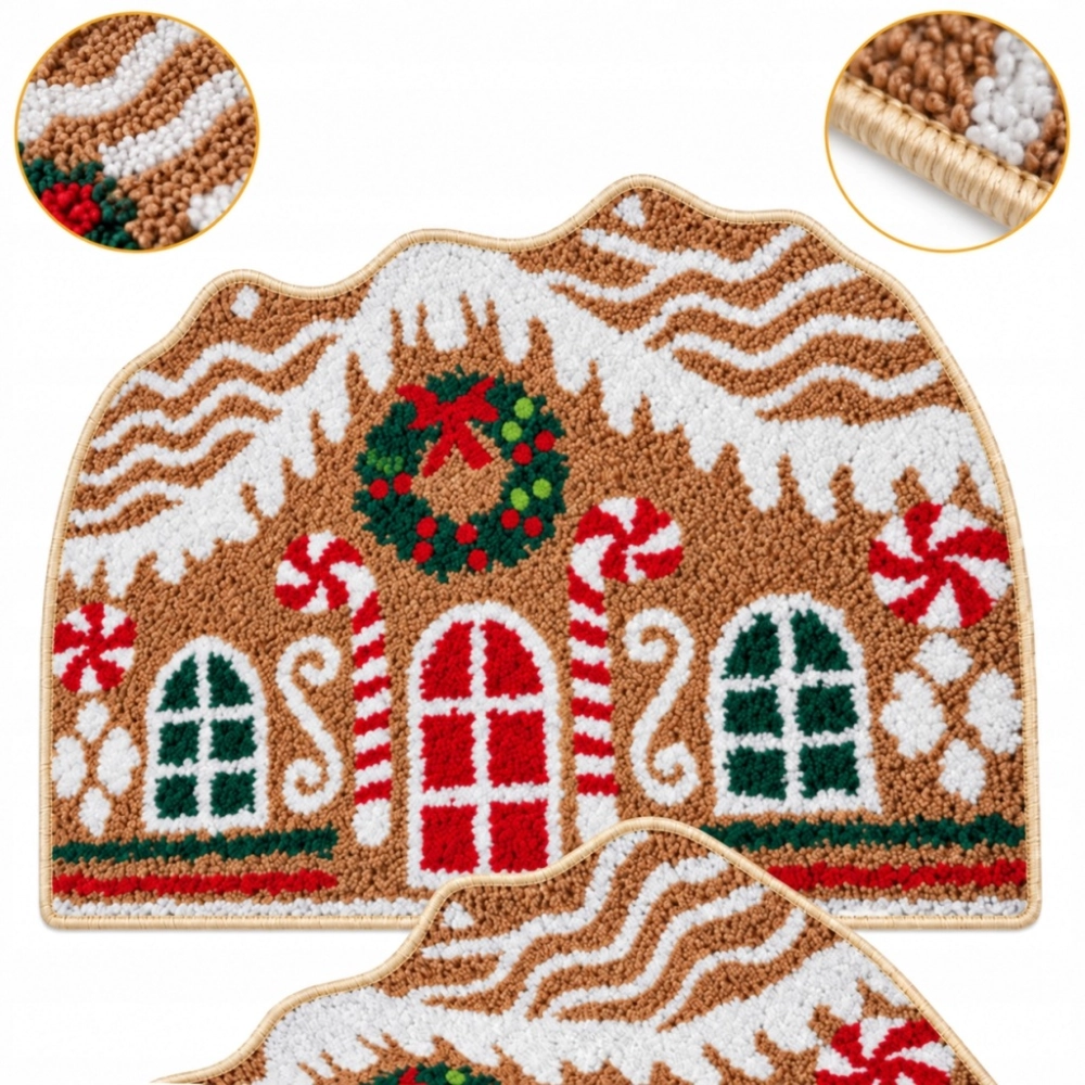 WYCIERACZKA ŚWIĄTECZNA 50X80 CM MATA POD DRZWI PIERNIKOWY DOMEK