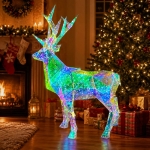 RENIFER LED HOLOGRAFICZNY 3D 90 CM GEOMETRYCZNY OZDOBA OGRODOWA