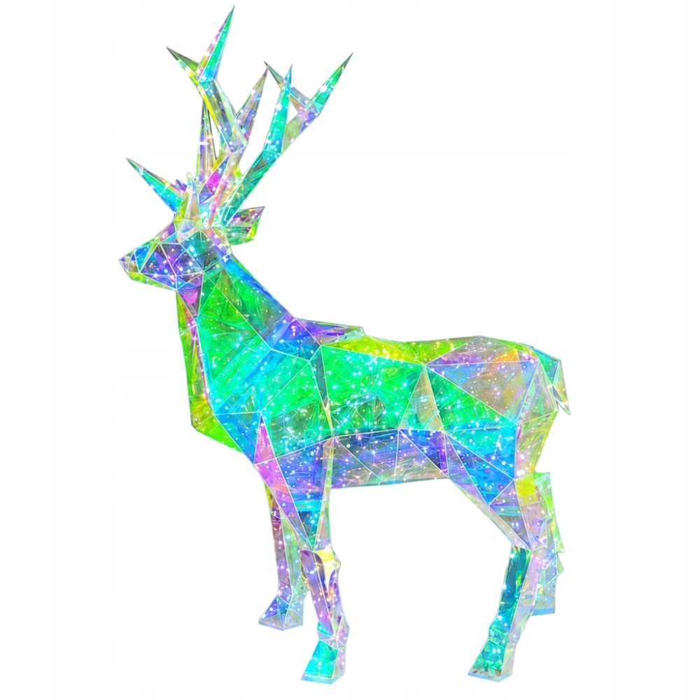 RENIFER LED HOLOGRAFICZNY 3D 90 CM GEOMETRYCZNY OZDOBA OGRODOWA