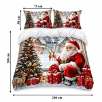 POŚCIEL ŚWIĄTECZNA 200X220 3D MIKOŁAJ CHOINKA 2X POSZEWKI 50X75 NA PREZENT