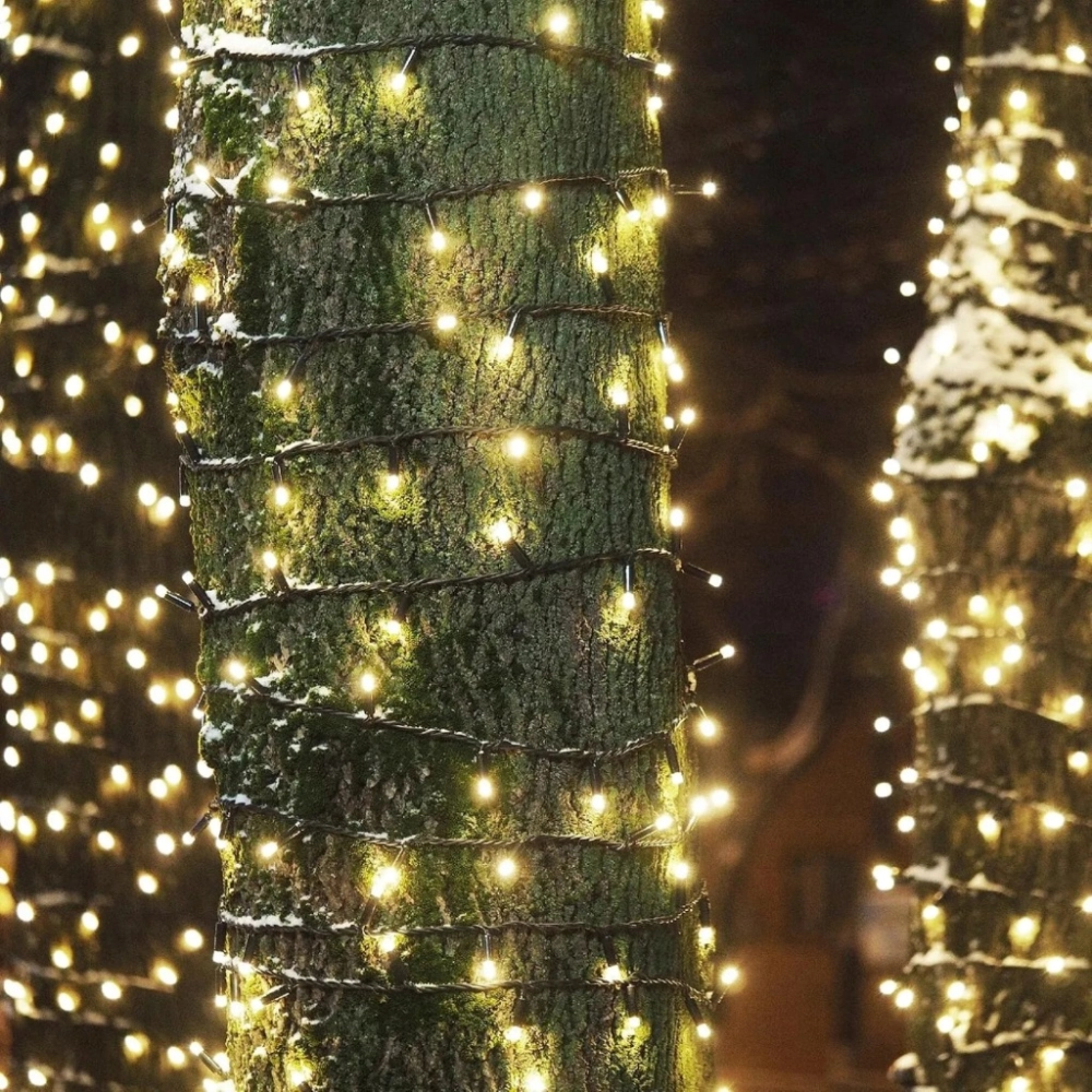 GIRLANDA LAMPKI CHOINKOWE ŚWIĄTECZNE SOLARNE 50 LED ZEWNĘTRZNE 7,5 M BIAŁE