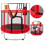 TRAMPOLINA DLA DZIECI 140 CM OGRODOWA DOMOWA KOSZ HAMAK WOREK PIŁKI